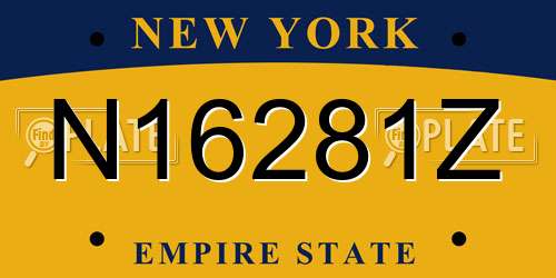 N16281Z New York License Plate
