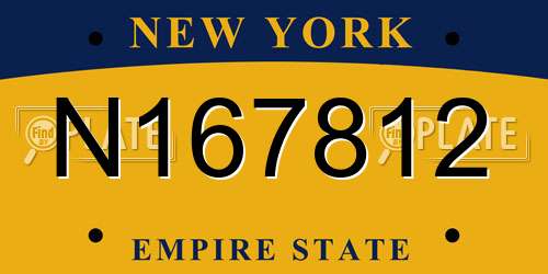 N167812 New York License Plate