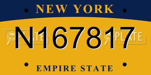 N167817 New York License Plate