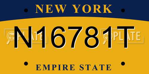 N16781T New York License Plate