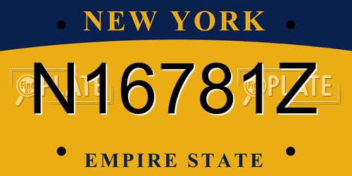 N16781Z New York License Plate