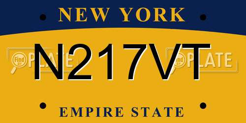 N217VT New York License Plate