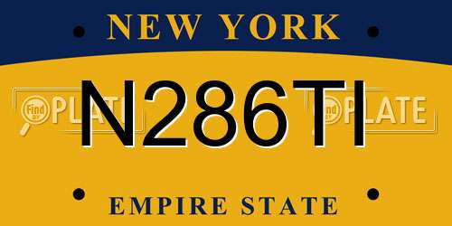 N286TI New York License Plate