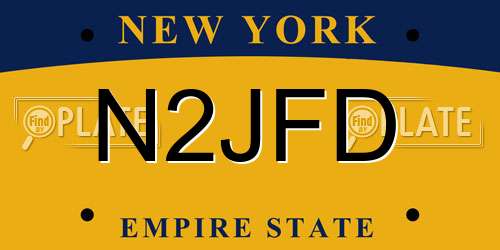 N2JFD New York License Plate