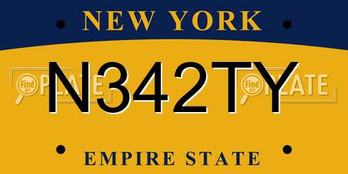 N342TY New York License Plate