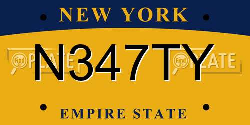 N347TY New York License Plate