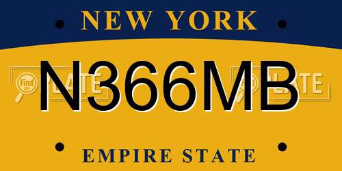 N366MB New York License Plate