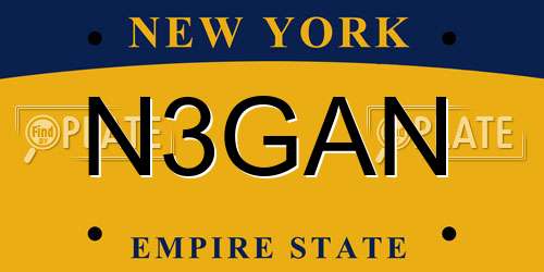 N3GAN New York License Plate