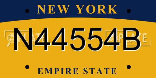 N44554B New York License Plate