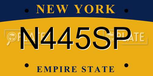 N445SP New York License Plate