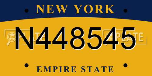 N448545 New York License Plate
