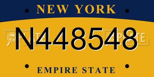 N448548 New York License Plate