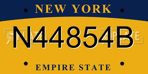 N44854B New York License Plate