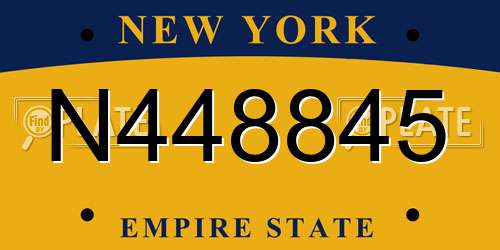N448845 New York License Plate