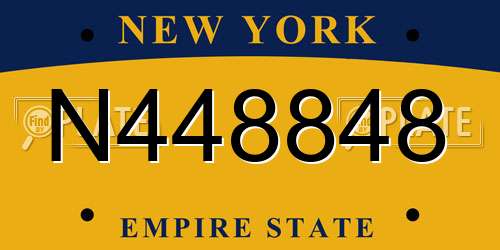 N448848 New York License Plate