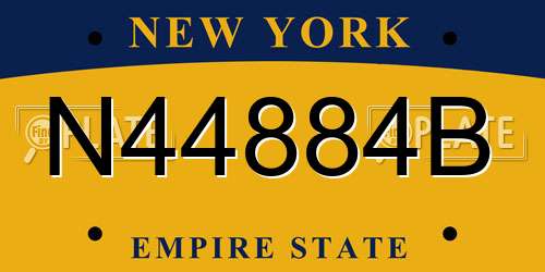 N44884B New York License Plate