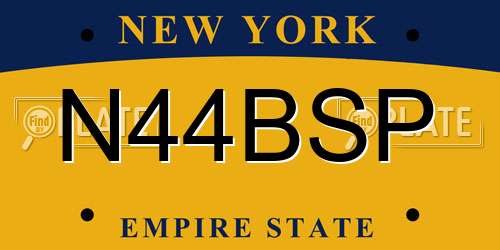 N44BSP New York License Plate