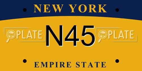 N45 New York License Plate