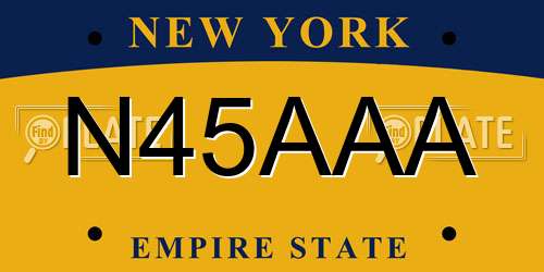 N45AAA New York License Plate