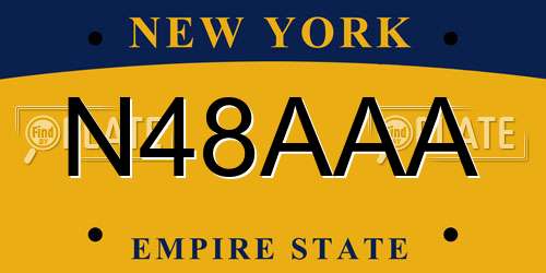 N48AAA New York License Plate