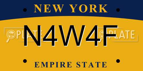 N4W4F New York License Plate