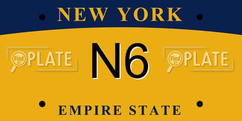 N6 New York License Plate