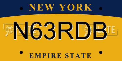 N63RDB New York License Plate