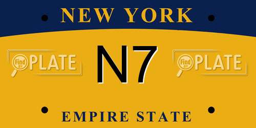 N7 New York License Plate