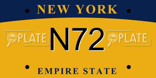N72 New York License Plate