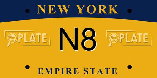 N8 New York License Plate