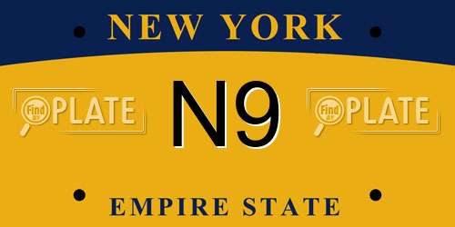 N9 New York License Plate