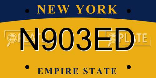 N903ED New York License Plate