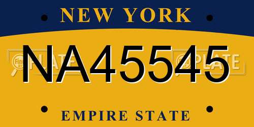 NA45545 New York License Plate