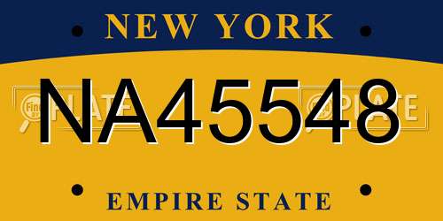 NA45548 New York License Plate