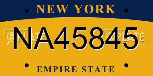 NA45845 New York License Plate