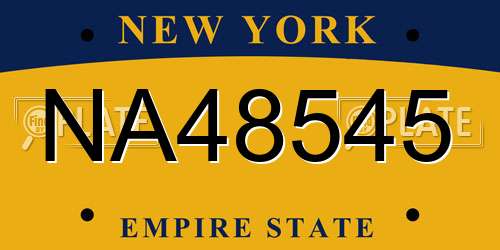 NA48545 New York License Plate
