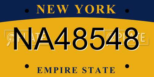 NA48548 New York License Plate