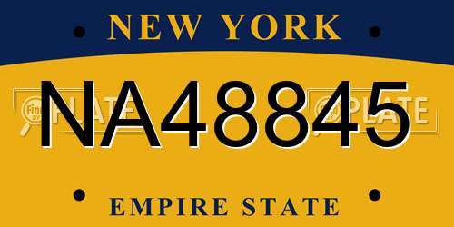 NA48845 New York License Plate