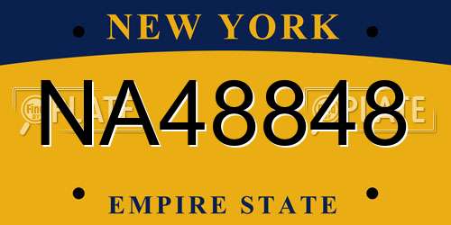 NA48848 New York License Plate