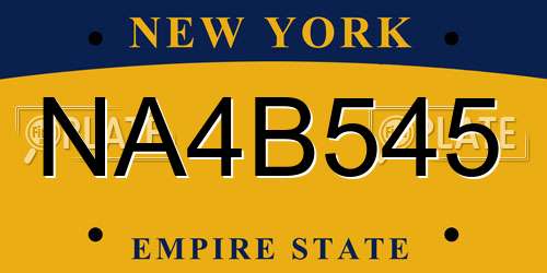 NA4B545 New York License Plate