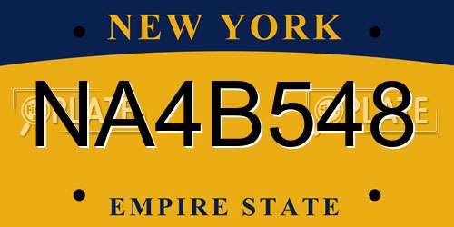 NA4B548 New York License Plate