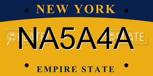 NA5A4A New York License Plate