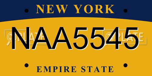 NAA5545 New York License Plate