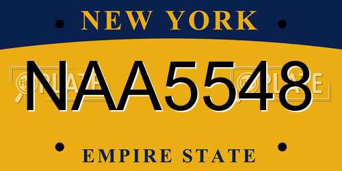 NAA5548 New York License Plate
