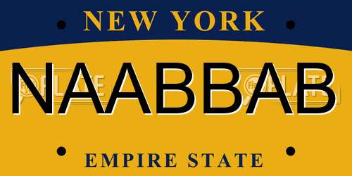 NAABBAB New York License Plate