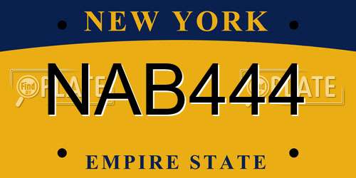 NAB444 New York License Plate