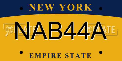 NAB44A New York License Plate