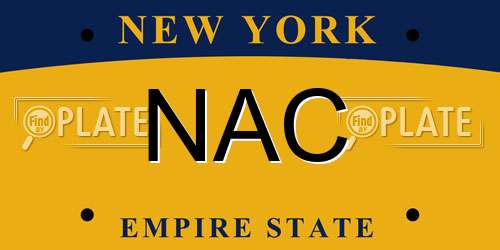 NAC New York License Plate