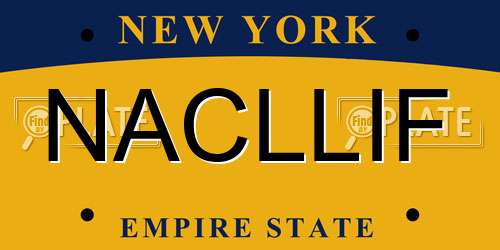 NACLLIF New York License Plate