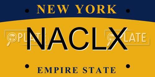 NACLX New York License Plate